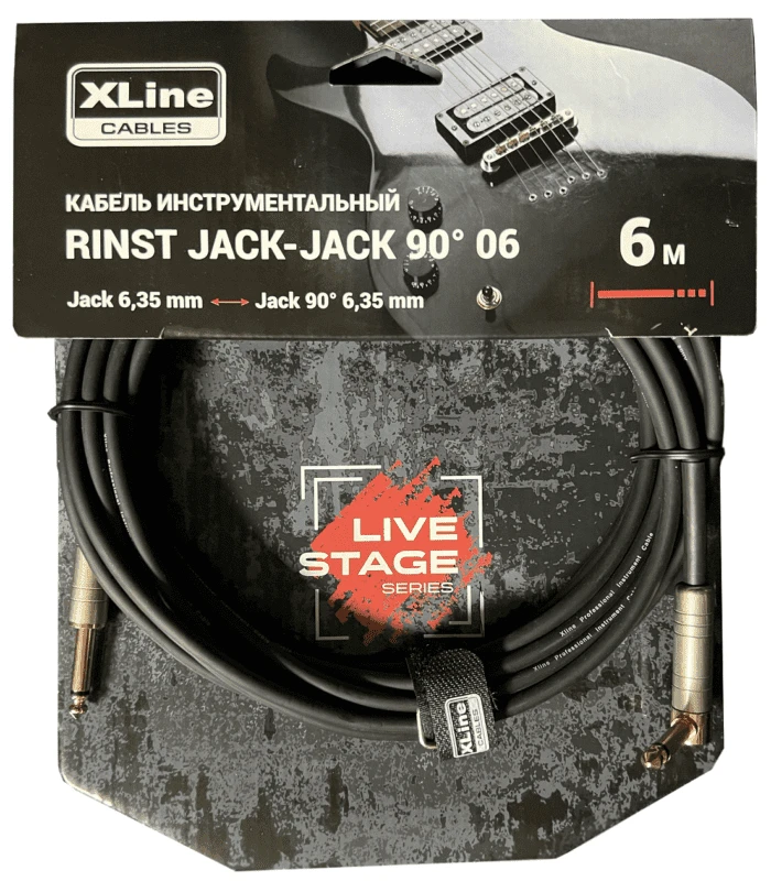 XLINE Cables RINST JACK-JACK 90° 06 Кабель инструментальный 6 м
