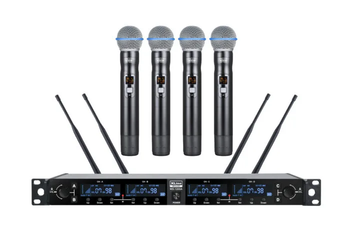 XLINE WS-1200A Радиосистема четырехканальная с четырьмя ручными передатчикам